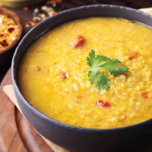 Lentil, curry and mango