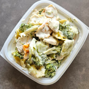 Tortellini Alfredo with chicken and broccoli